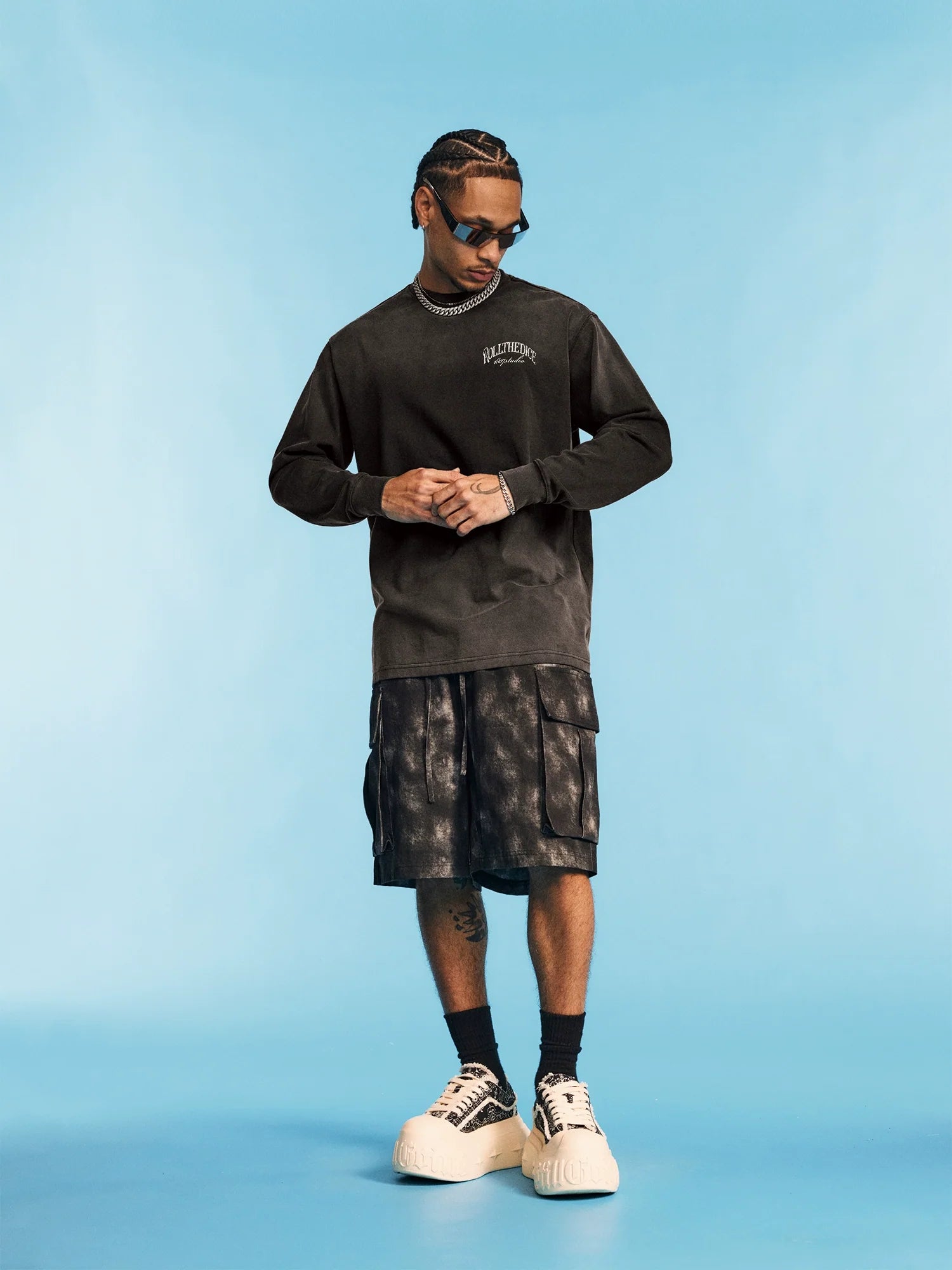 1807 Dice Old Print Aged Long Sleeve Tee