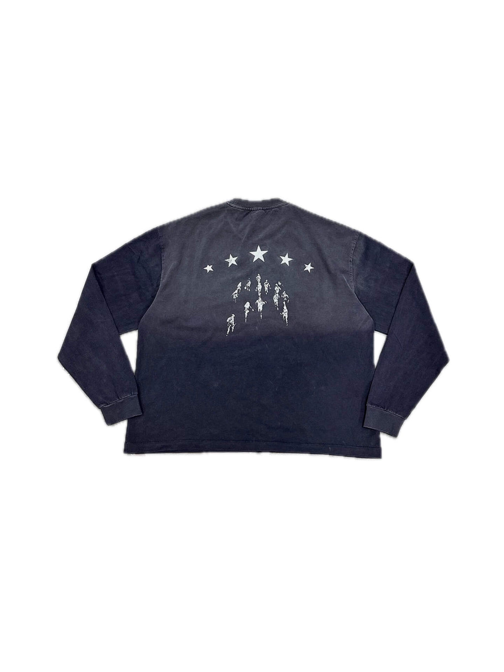 LIBERAFIT Star Graphic Vintage Dyed Distressed Long Sleeve Tee