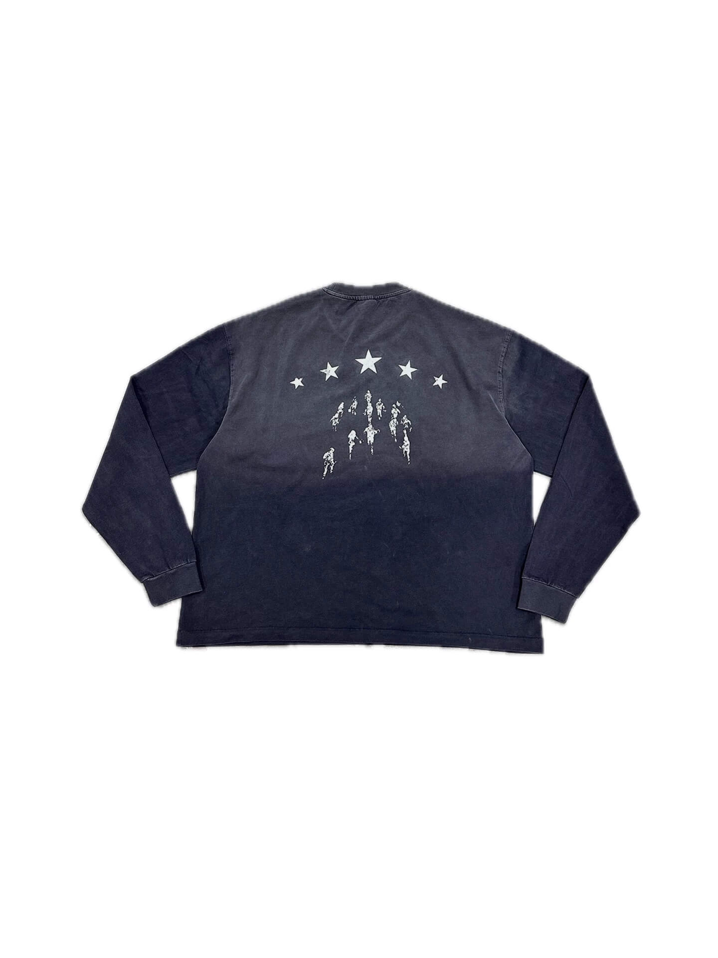 LIBERAFIT Star Graphic Vintage Dyed Distressed Long Sleeve Tee