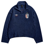 Remedy Number Patch Embroidered Polo Knit Sweater