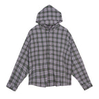 JHYQ Plaid Hot Diamond Hooded Long Sleeved Shirt