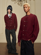 YADcrew Double Breasted Metal Button Cable Knit Cardigan