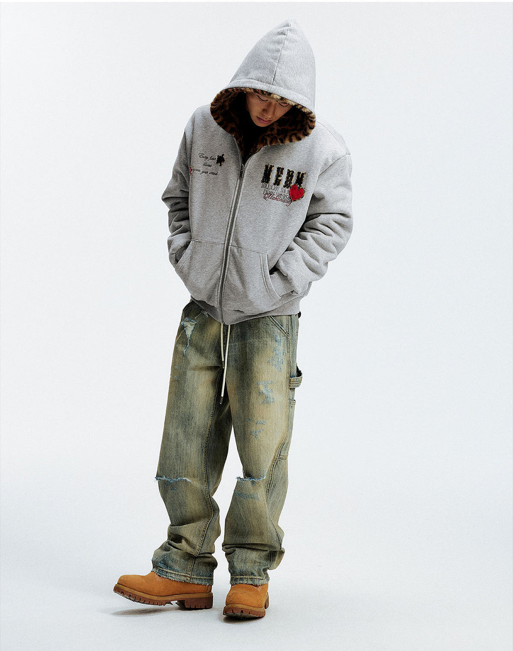 MEDM Reversible Leopard Fur Hooded Jacket