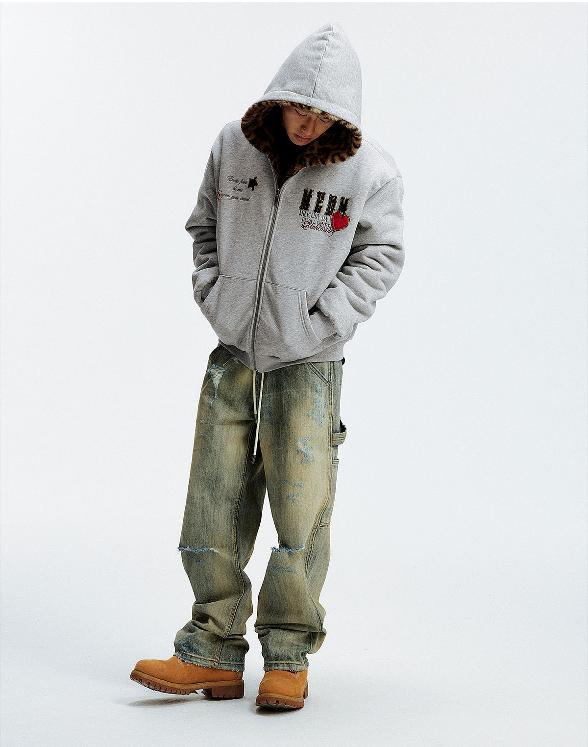 MEDM Reversible Leopard Fur Hooded Jacket