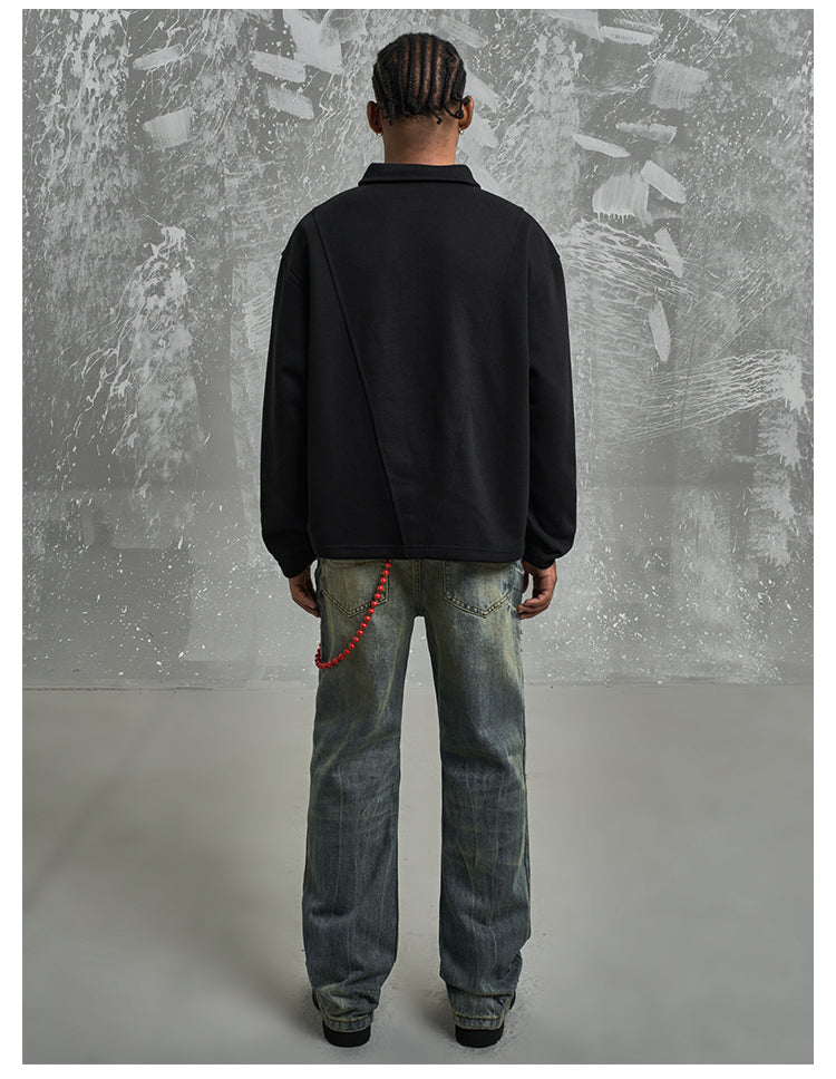 F3F Select Deconstructed Long Sleeve Polo sweatshirt