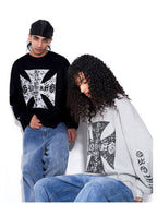 F3F Select Vintage Cross Print Waffle Long Sleeve Tee