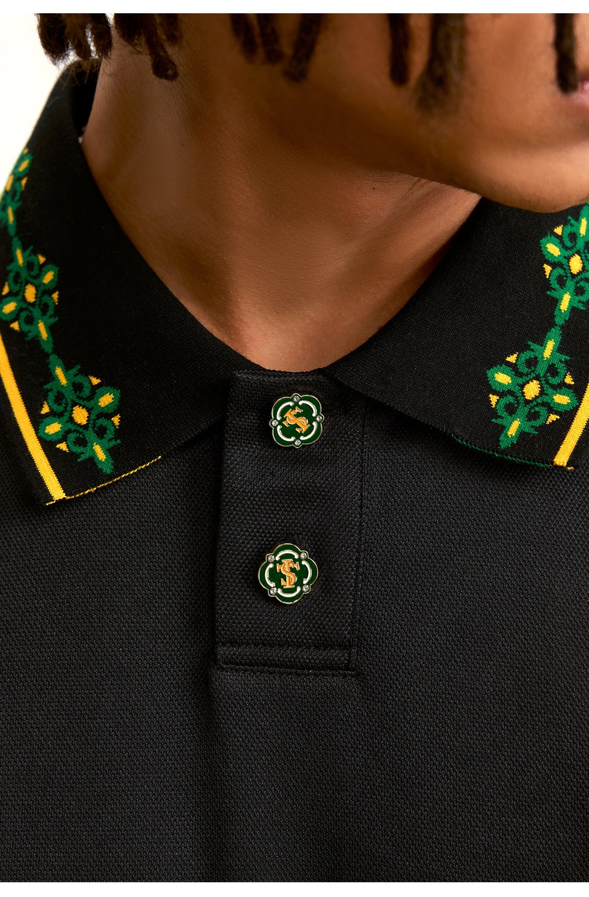 Small Town Kid Ethnic Pattern Jacquard Polo Shirt
