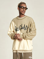 VOTE Spliced Raw Edge Sweatshirt