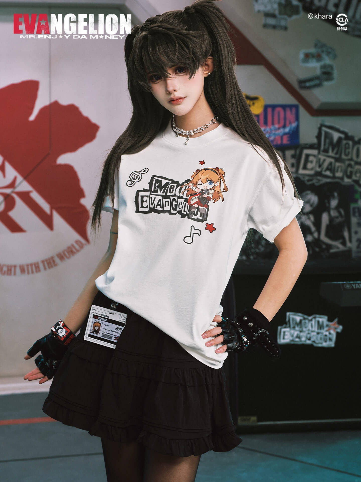MEDM x EVA NEVER END Cute Character Music Note Graphic Tee