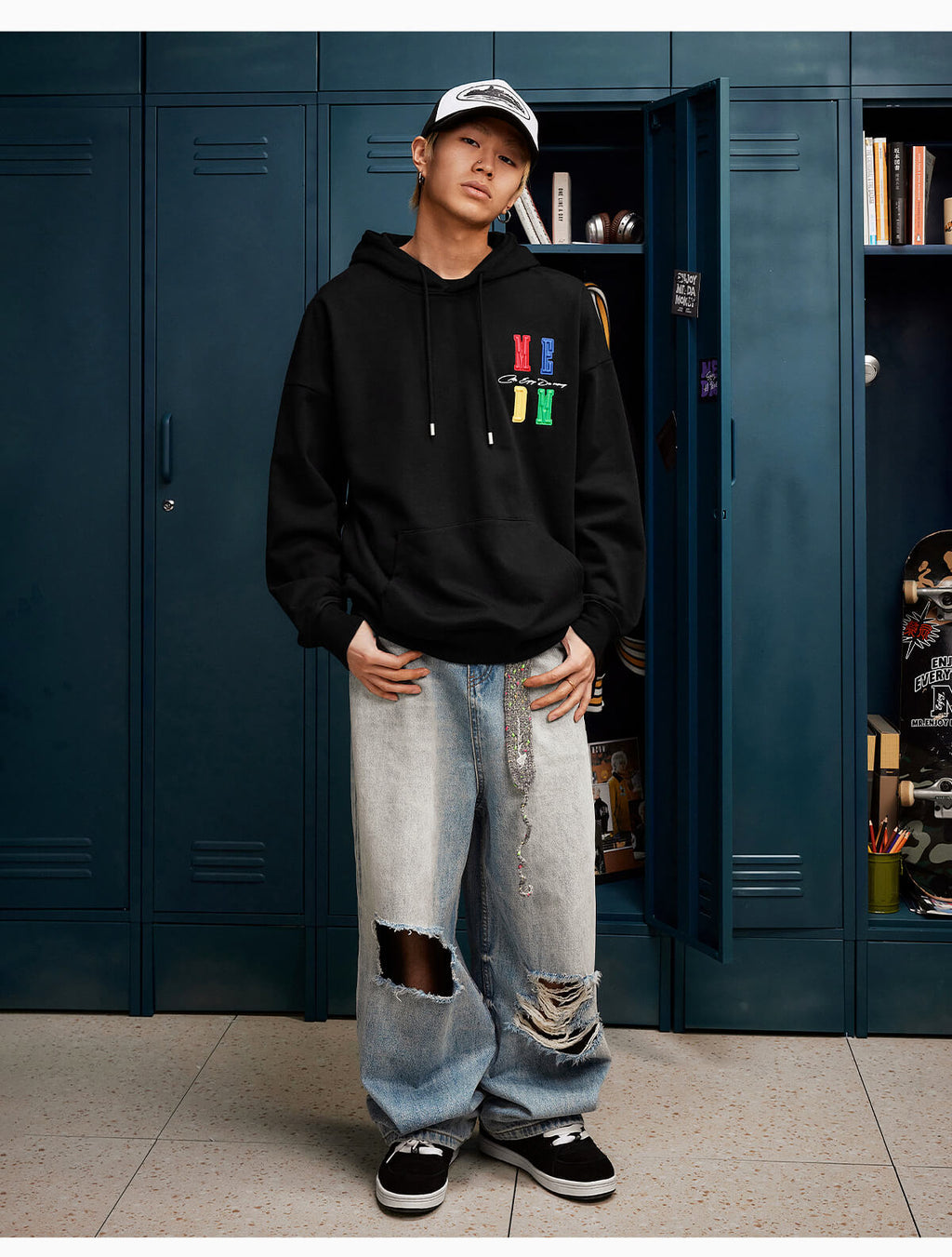 MEDM Rainbow Embossed Logo Hoodie