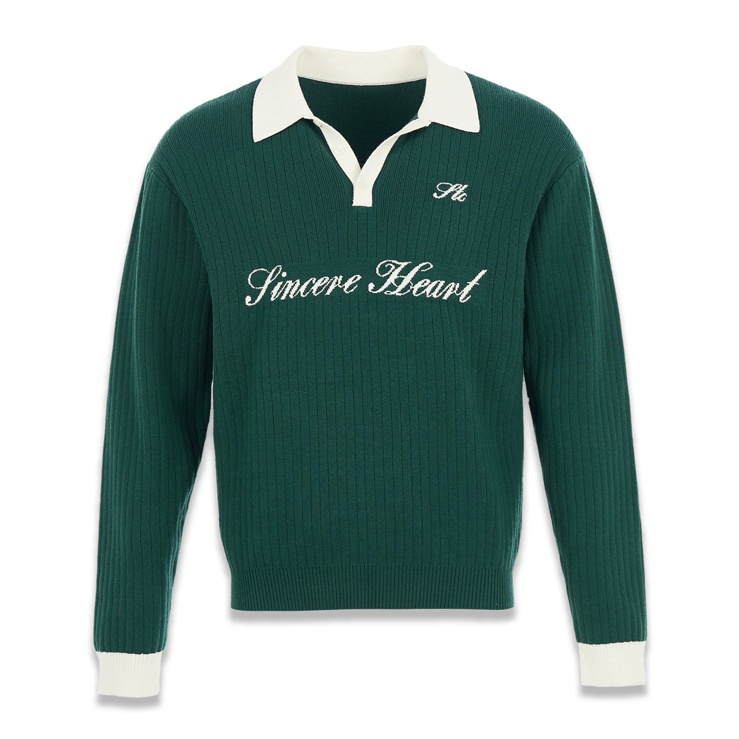 STEEPC Contrast Lapel Polo Knit Sweater