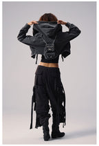 Remedy Backpack Design Washed Denim Short Jacket