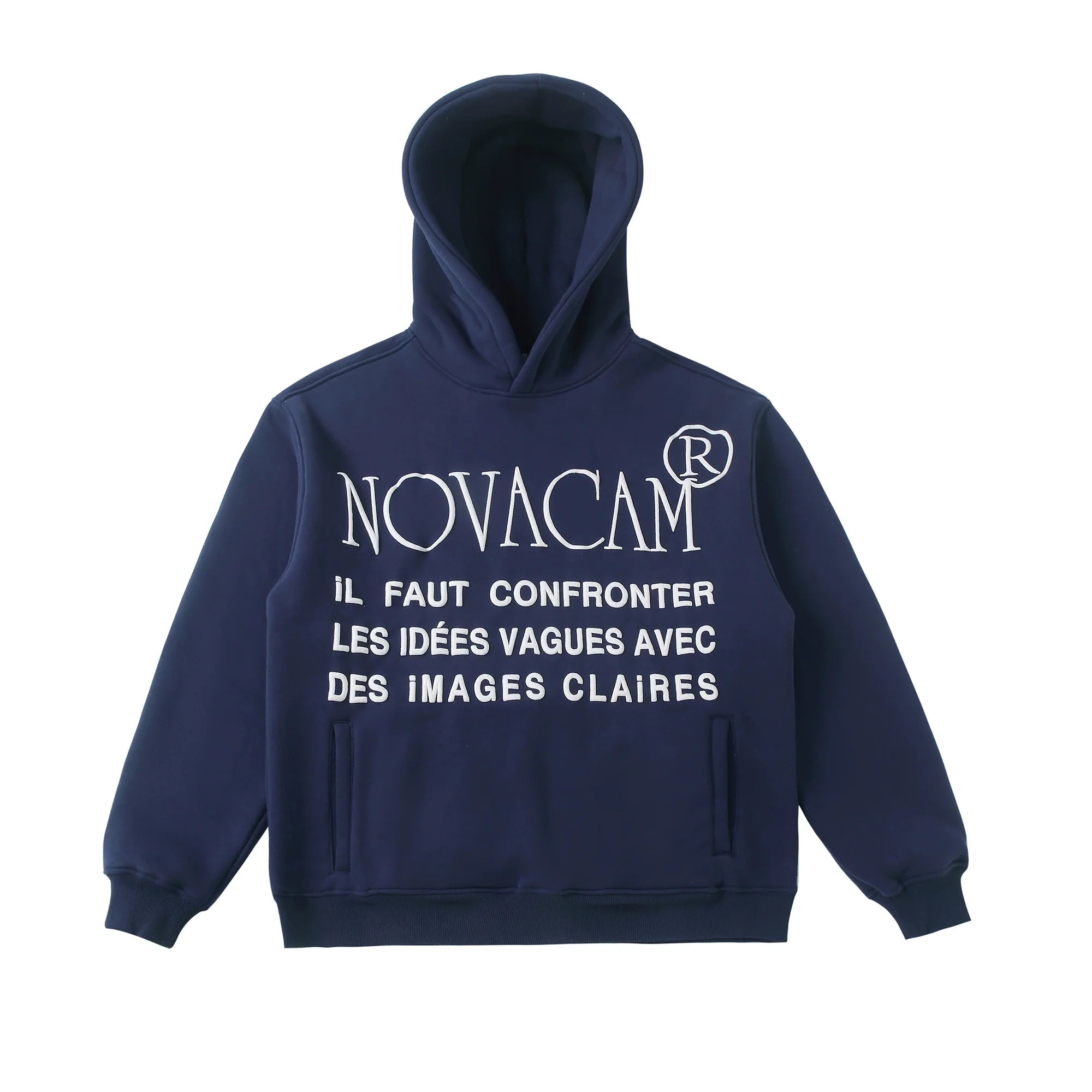 NOVACAM Slogan Puff Print Logo Hoodie
