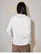 MEDM Rose Print Henley Long Sleeve Tee