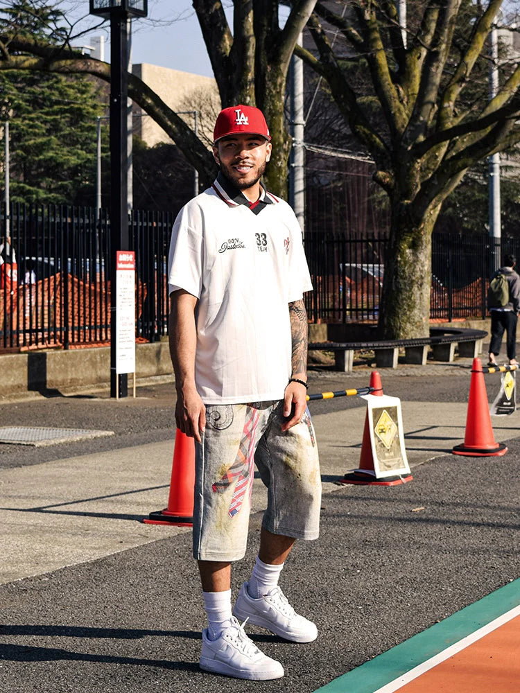 JUST VIBE Logo Soccer Jersey Polo Shirt