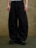 YADcrew Turquoise Studded Tucked Machete Black Pants
