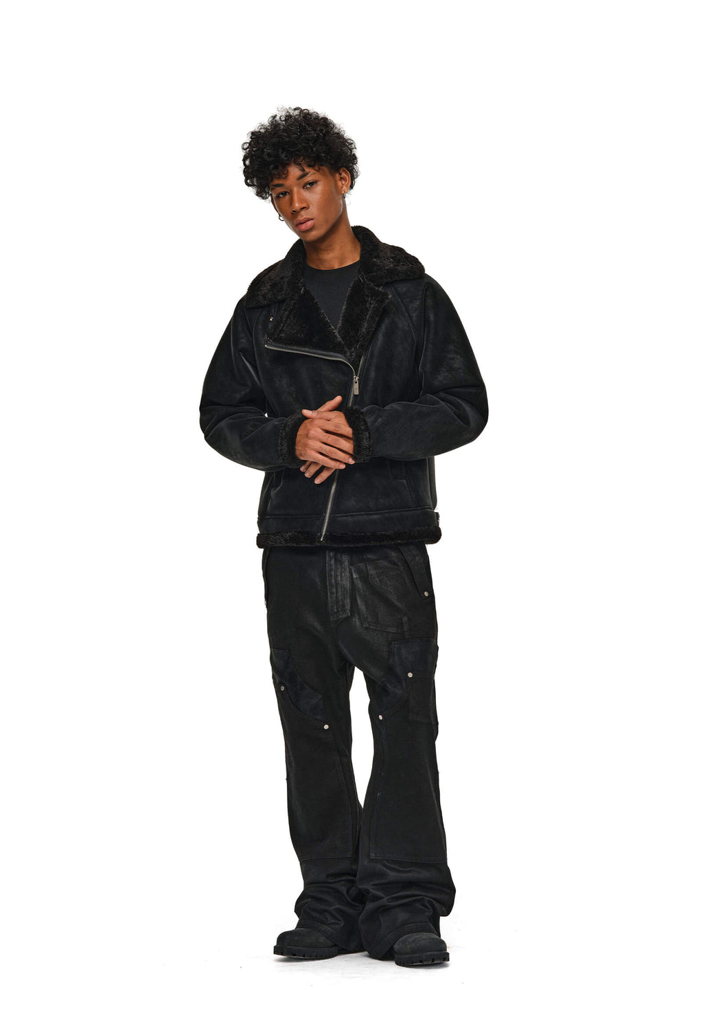 ANTIDOTE Faux Suede Double Rider Biker Jacket