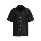 Small Town Kid 3D Cross Embroidered Satin Cuban Shirt Set