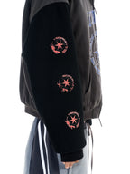 BLIND NO PLAN Color Block Fur Hood Padded Jacket