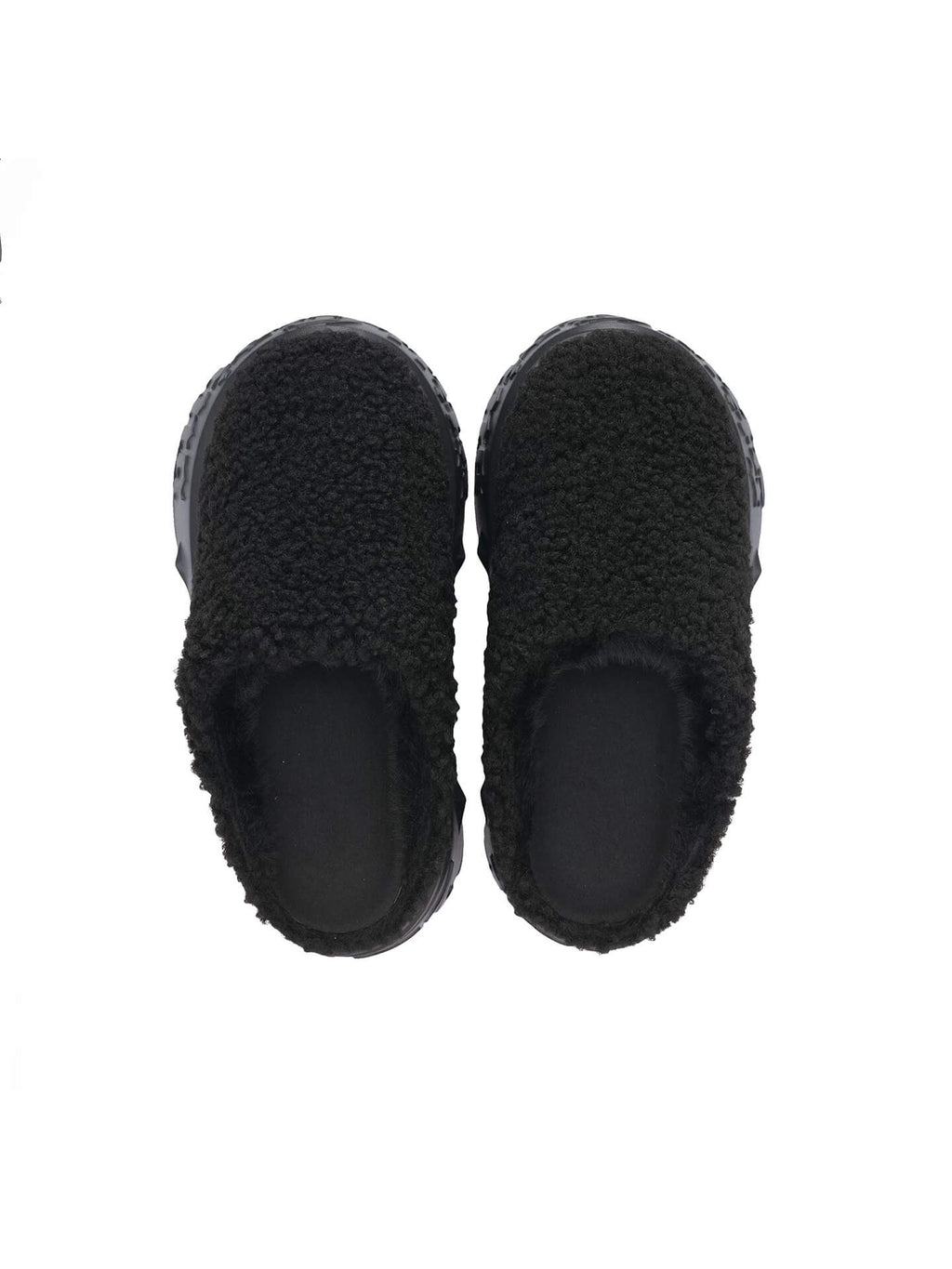 1807 INF-010 Gothic Black Teddy Chunky Platform Clogs