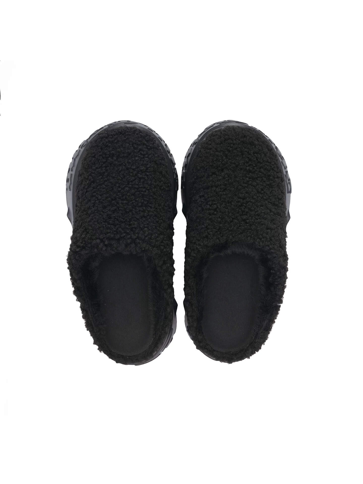 1807 INF-010 Gothic Black Teddy Chunky Platform Clogs
