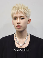 Nbostore Feeling Pearl White Flower Zirconia Necklace