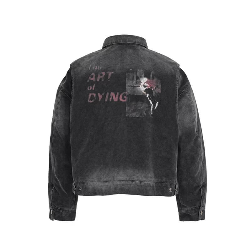 UNDERWATER Dying Art Gradient Washed Aged Detroit Jacket
