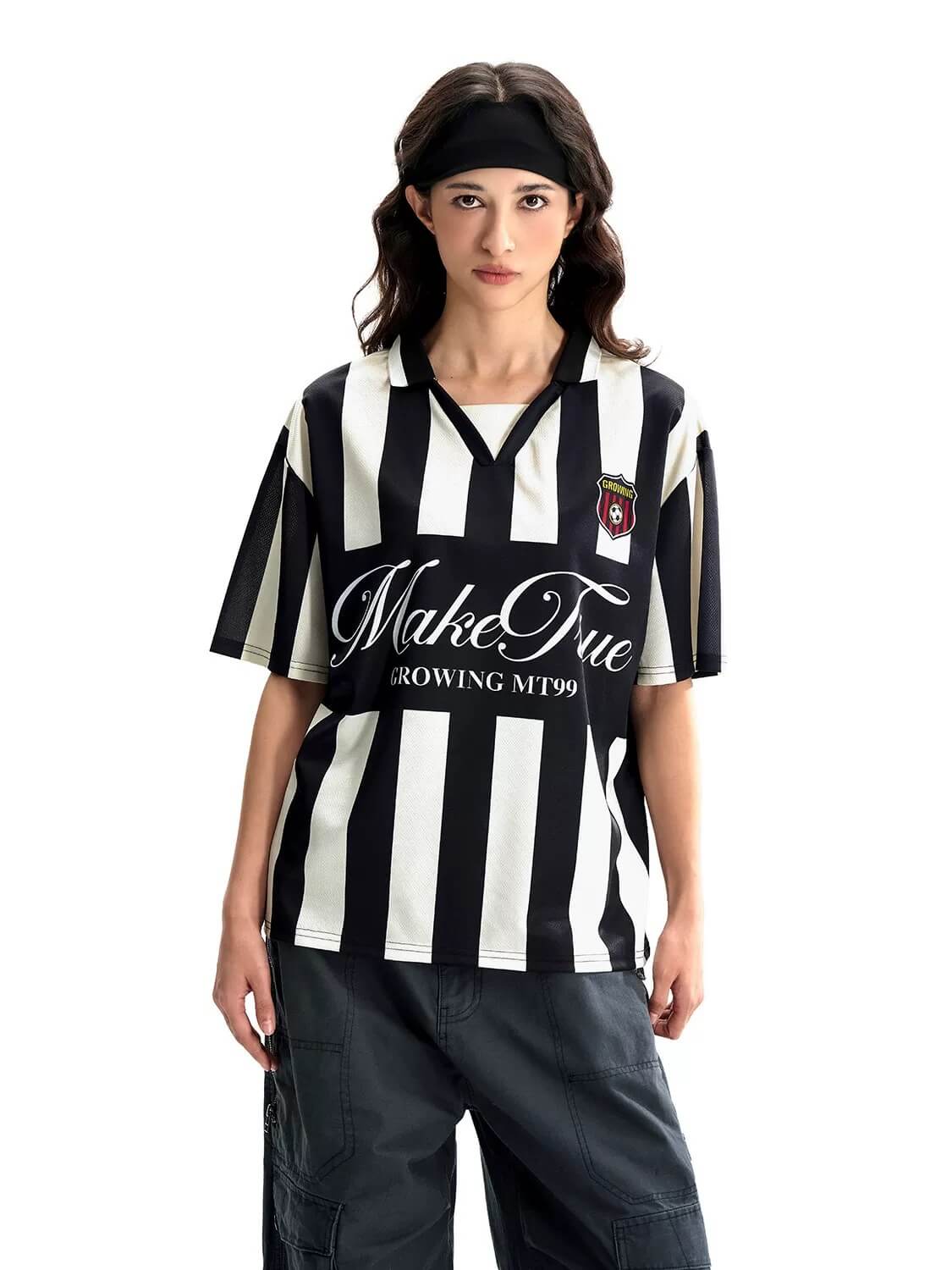 F3F Select Striped Polo Collar Short Sleeve Soccer Jersey