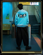 MEDM × Jujutsu Kaisen Washed Character Print Embroidered Zip Up Hoodie