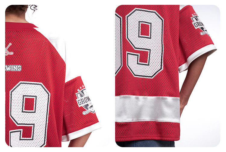 F3F Select Color Block Lace Up Mesh Short Sleeve Hockey Jersey