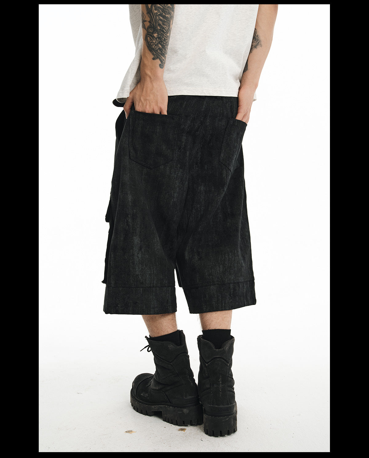 NOVACAM Camouflage & Black Baggy Work Cargo Shorts