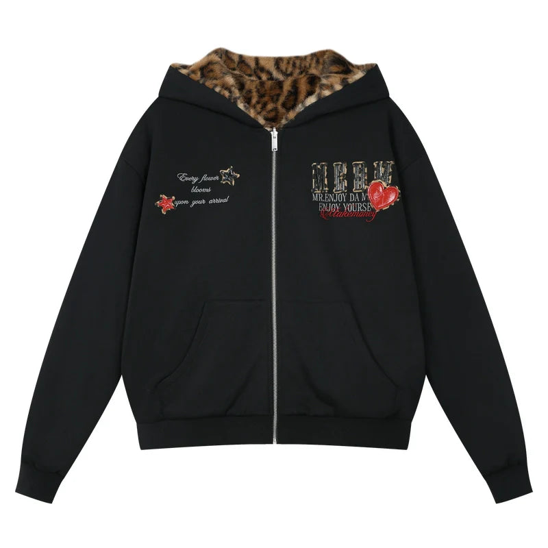 MEDM Reversible Leopard Fur Hooded Jacket