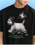 MEDM Cat Ear Hat Puppy Balloon Print Tee