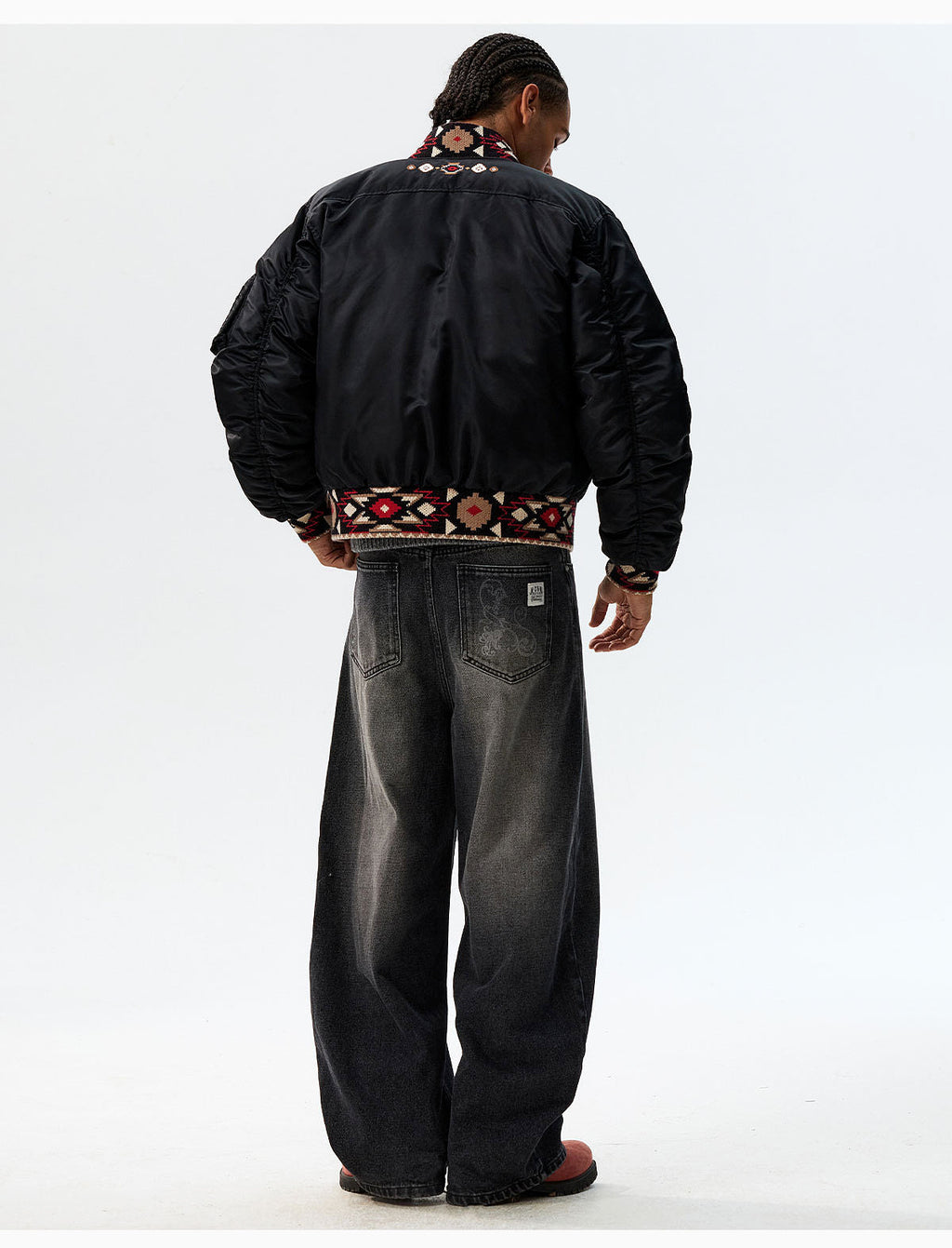 MEDM Ethnic Trim MA-1 Bomber Jacket