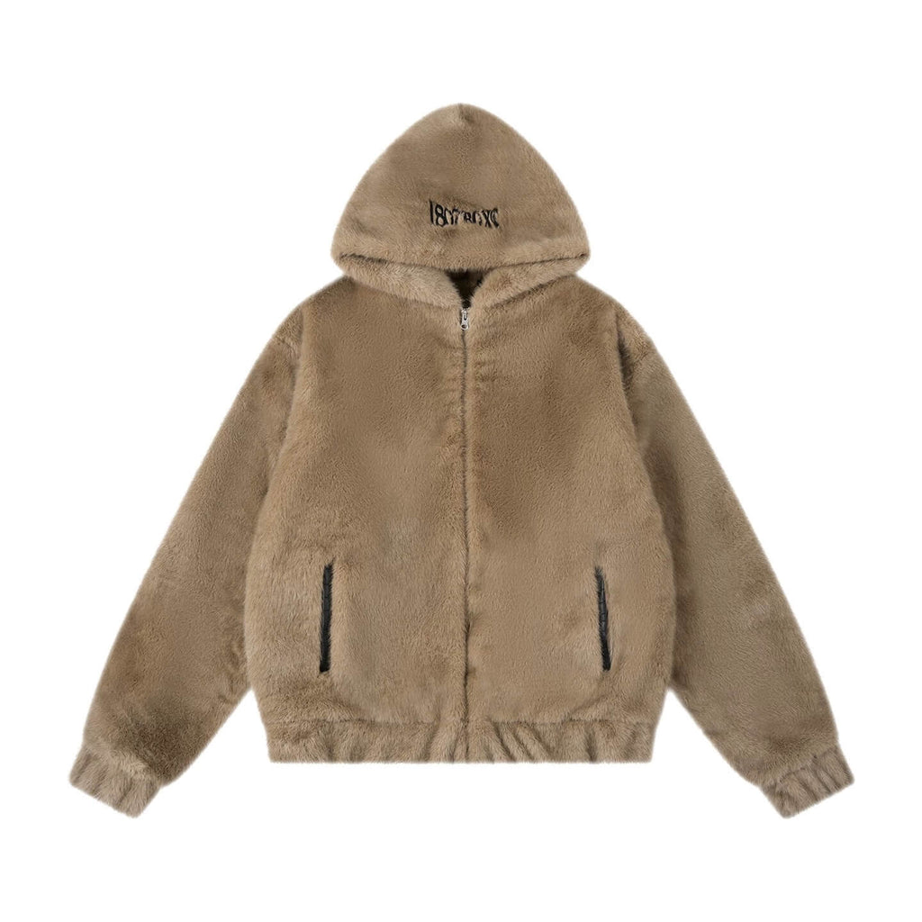 1807 Eco Faux Mink Fur Hooded Jacket