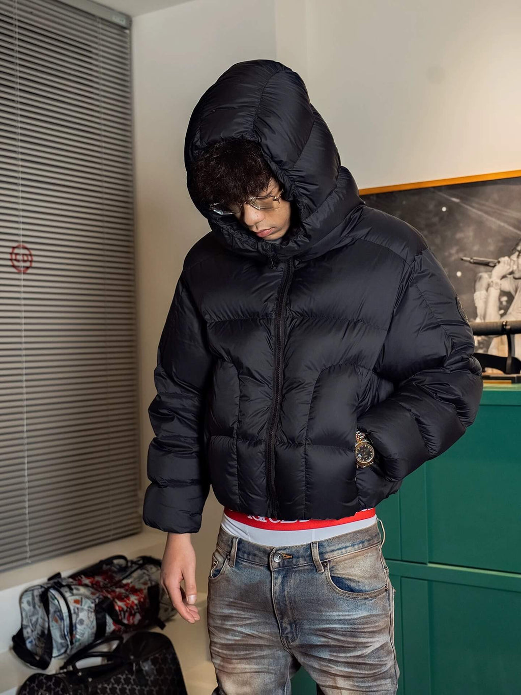 TGFCLUB Oversized Short Hooded Down Jacket
