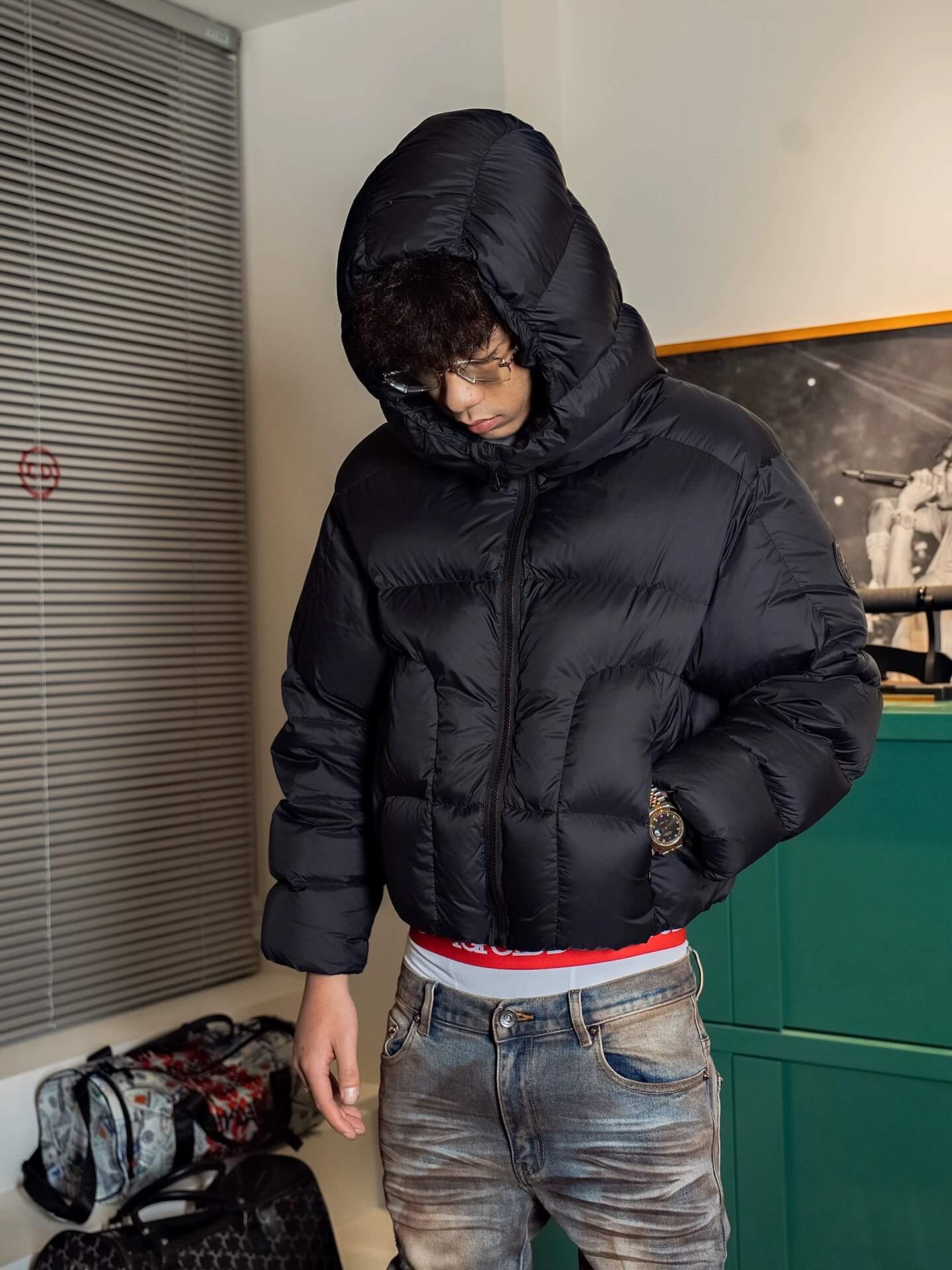TGFCLUB Oversized Short Hooded Down Jacket