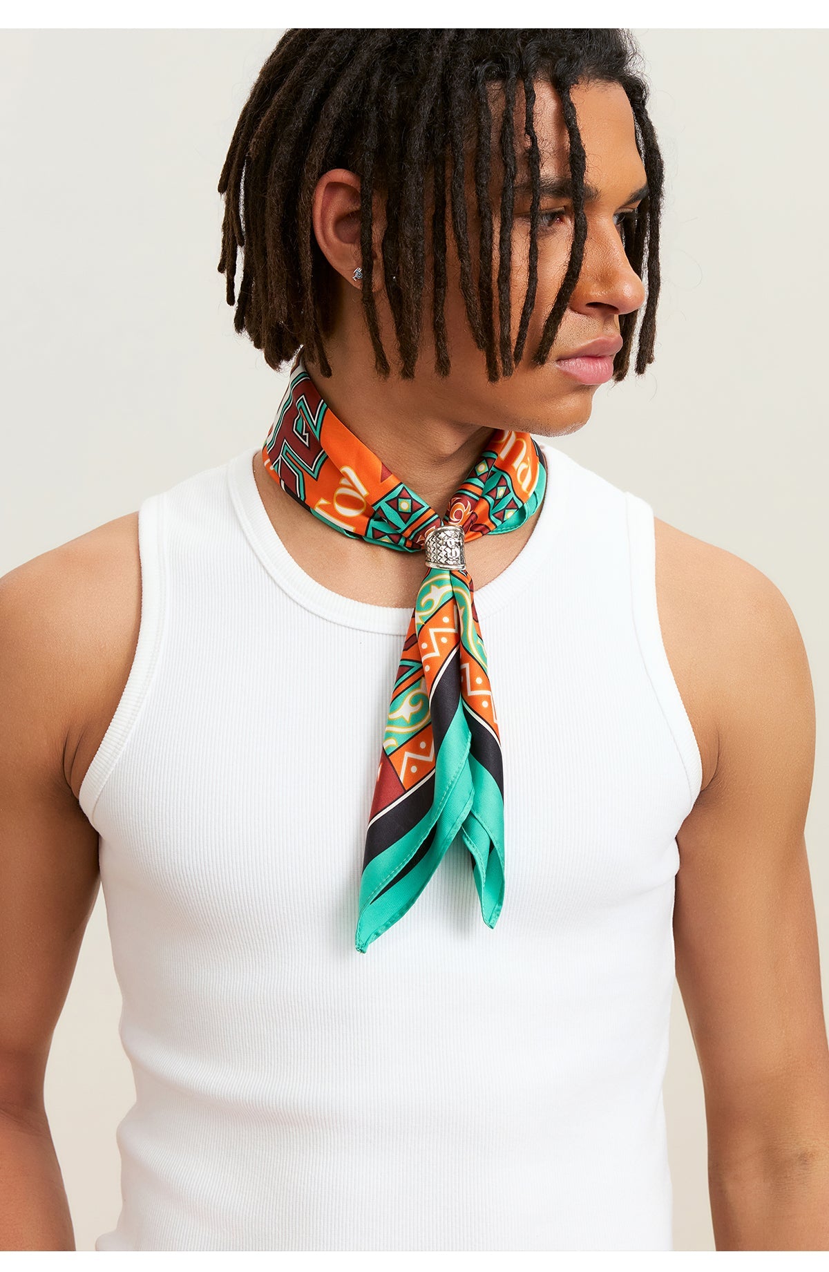 Small Town Kid Geometric Pattern Square Scarf