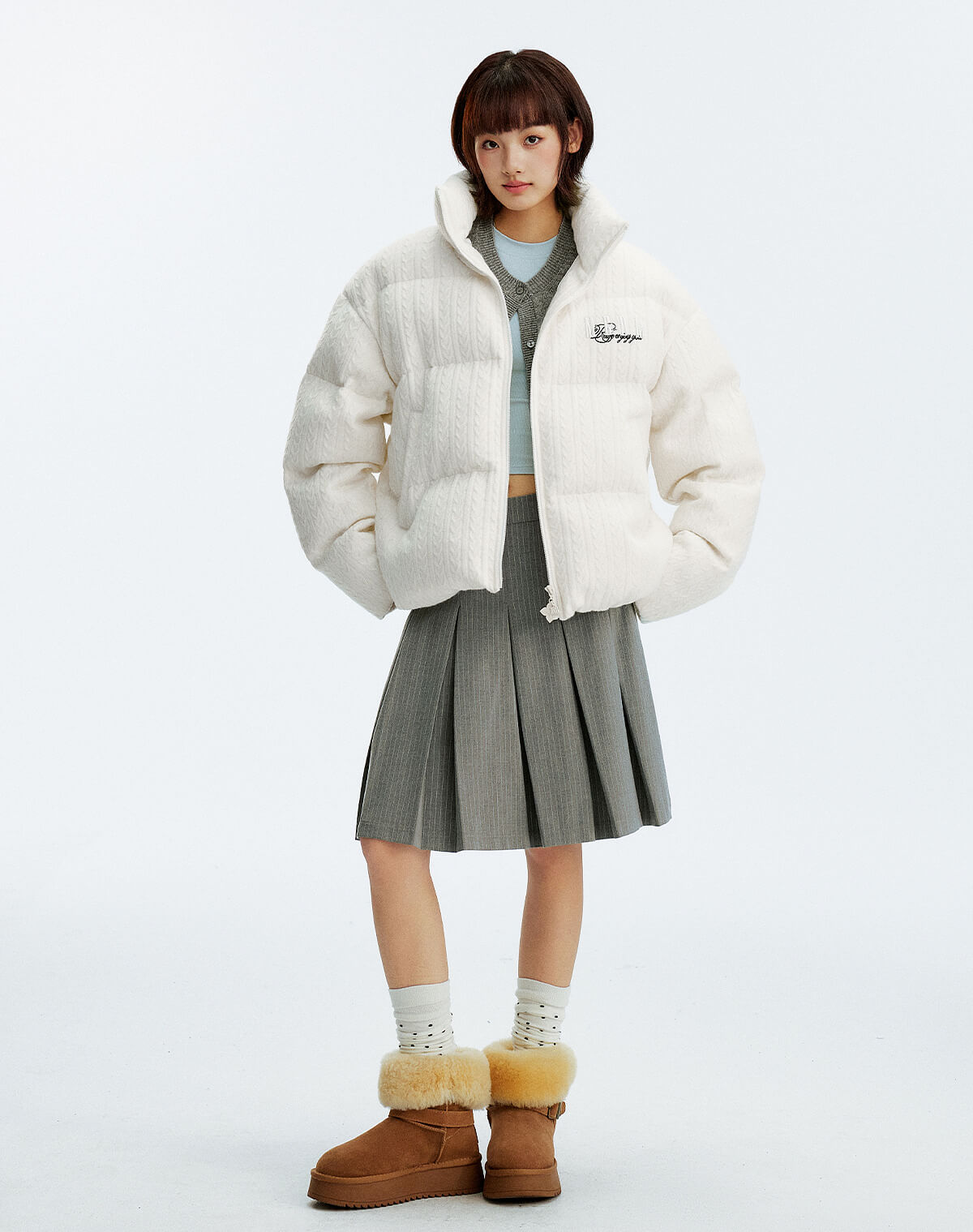 MEDM Cable Knit Down Jacket