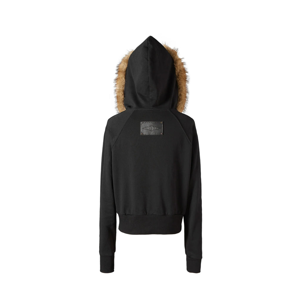 KARMANISTIC Fur Collar Hooded Jacket
