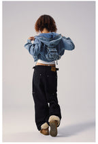 Remedy Backpack Design Washed Denim Short Jacket