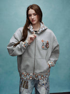 YADcrew x MEDM Ethnic Ribbed Zip Up Hoodie