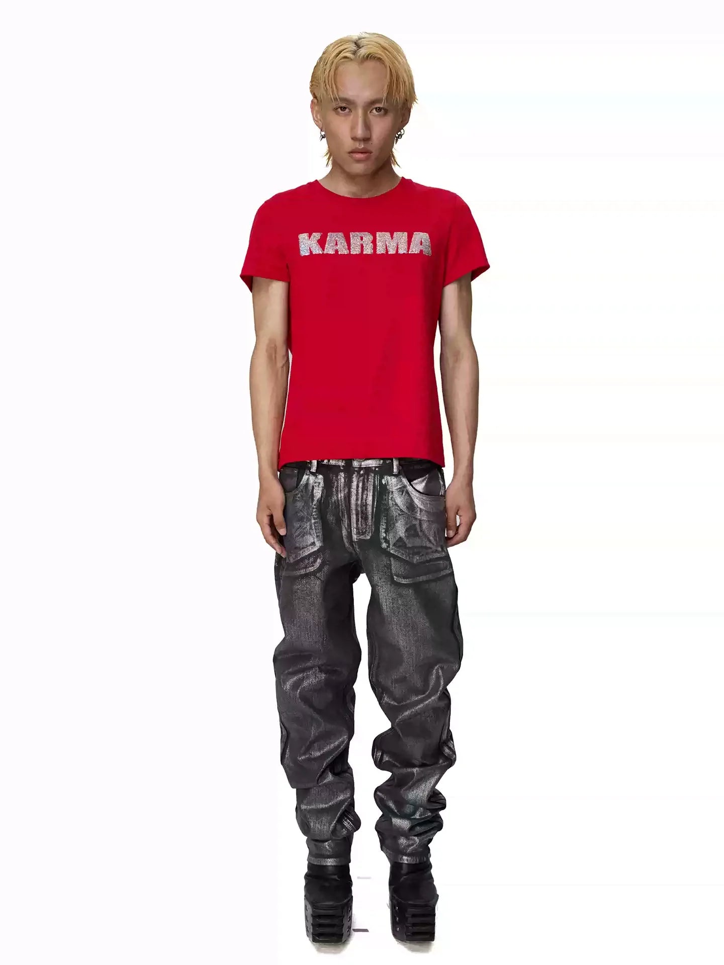KARMANISTIC Glitter Sequin Logo Tee