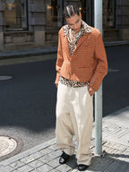 STEEPC Houndstooth Wool Blend Short Suit Jacket