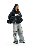 BLIND NO PLAN Reversible Leopard Fur Padded Bomber Jacket