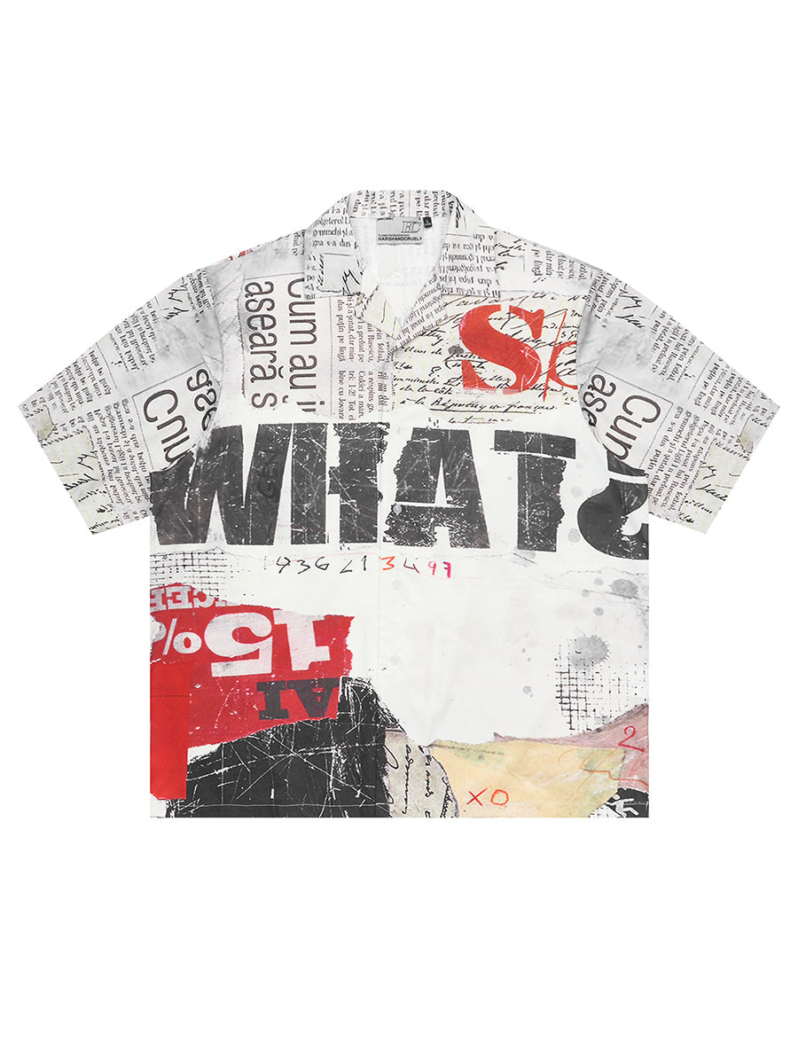 Harsh and Cruel Newspaper Full Print Cuban Shirt