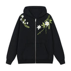 Harsh and Cruel Floral Garland Wreath Embroidered Hoodie