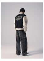 Remedy RMD Pearl Embroidered Leather Varsity Jacket