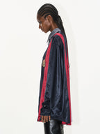 BLIND NO PLAN Colorblocked Patchwork Long Sleeve Shirt