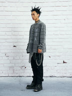 VENTUREK Washed Deconstructed Patchwork Long Sleeve Tee